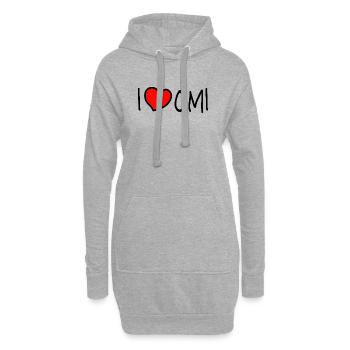 Ich liebe Oma  - Hoodie-Kleid - Grau meliert - Vorne