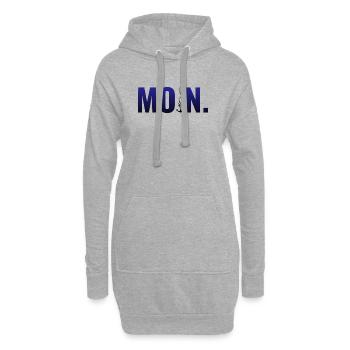BONJOUR. avec ancre et point - Sweat-shirt à capuche long Femme - gris chiné - Devant
