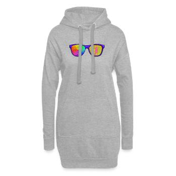 Cap mit Brille - Hoodie-Kleid - Grau meliert - Vorne