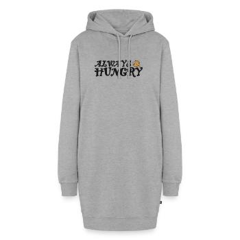 Always hungry mit Cookie - Hoodie-Kleid - Grau meliert - Vorne