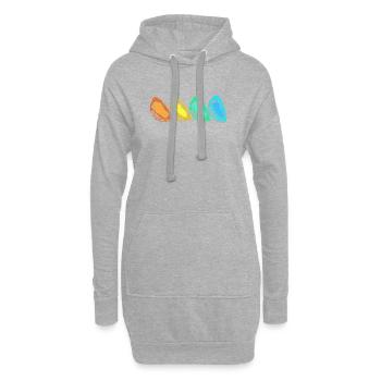 Huîtres - Sweat-shirt à capuche long Femme - gris chiné - Devant
