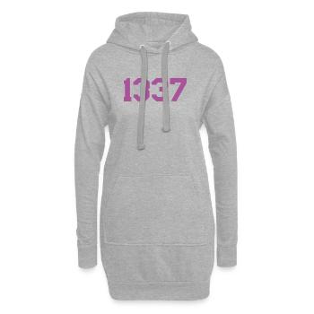 1337 Pink - Hoodie-Kleid - Grau meliert - Vorne