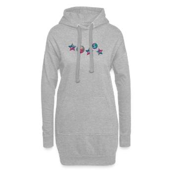  Sterne Weihnachten  - Hoodie-Kleid - Grau meliert - Vorne