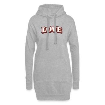 T-shirt LOVE – Style rétro de la Saint-Valentin des années 90 - Sweat-shirt à capuche long Femme - gris chiné - Devant