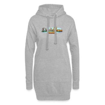 Madrid Skyline Stadt - Hoodie-Kleid - Grau meliert - Vorne