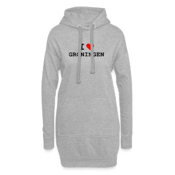 Ich liebe Groningen - J’aime Groningue - Sweat-shirt à capuche long Femme - gris chiné - Devant