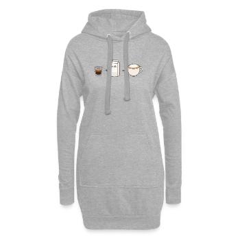 Cappuccino Formula Coffee Lover Design - Hoodie-Kleid - Grau meliert - Vorne