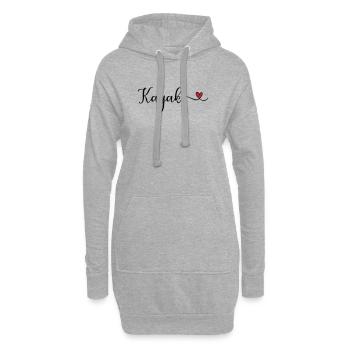 Un cœur de kayak mignon - Sweat-shirt à capuche long Femme - gris chiné - Devant