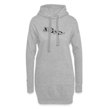 Minimalistischer Rennwagen Line Art - Hoodie-Kleid - Grau meliert - Vorne