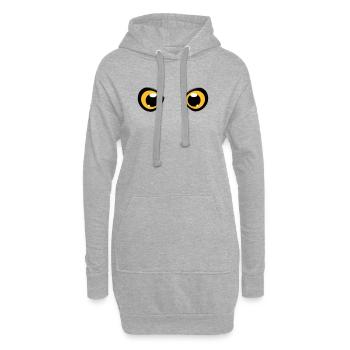deux yeux brillants d'un hibou - Sweat-shirt à capuche long Femme - gris chiné - Devant