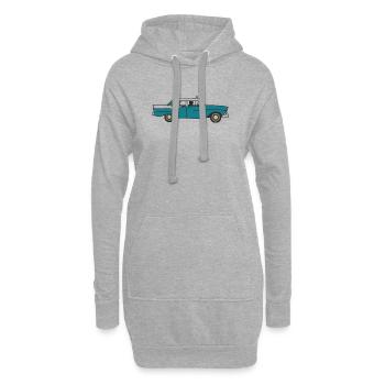 Voiture cubaine vintage - Sweat-shirt à capuche long Femme - gris chiné - Devant