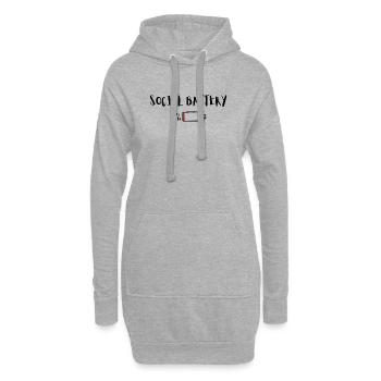 social battery 1% – Funny Introvert Humor - Hoodie-Kleid - Grau meliert - Vorne