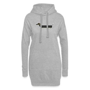 teckel - Sweat-shirt à capuche long Femme - gris chiné - Devant