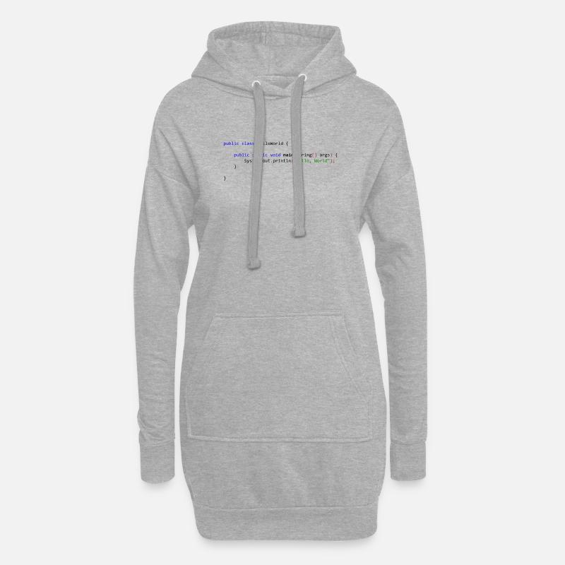 Hello World in Java - Hoodie Dress - heather grey