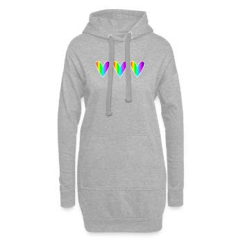 MAMAN. FÊTE DES MÈRES. BONNE FÊTE MAMAN. COEUR - Sweat-shirt à capuche long Femme - gris chiné - Devant