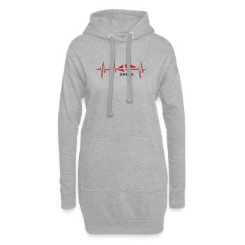 impulsion dansk heartbeat danemark illustration icône - Sweat-shirt à capuche long Femme - gris chiné - Devant