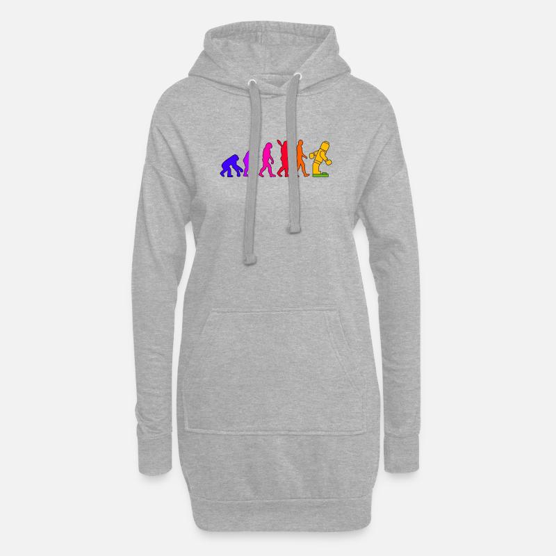 Klemmbaustein Evolution Menschheit Noppenbaustein - Hoodie-Kleid - Grau meliert