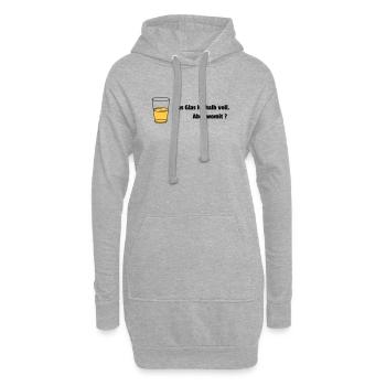 Glas halb voll Realist - Hoodie-Kleid - Grau meliert - Vorne