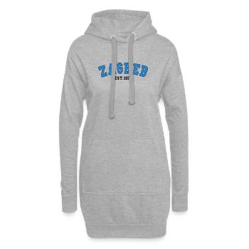 Zagreb fondée en 1976 - Sweat-shirt à capuche long Femme - gris chiné - Devant