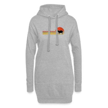 Silhouette rétro Capybara Sunset - Sweat-shirt à capuche long Femme - gris chiné - Devant