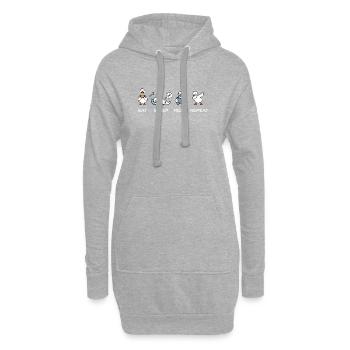 Mange, Dors, Lis, Répétez – Drôle de rat de bibliothèque - Sweat-shirt à capuche long Femme - gris chiné - Devant
