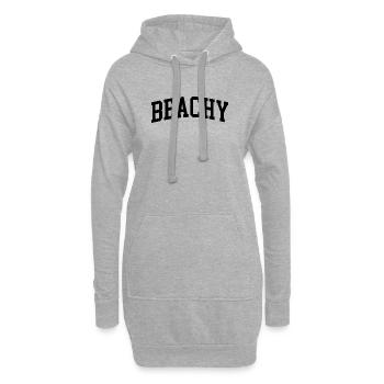 Strandig-minimalistischer Sommer-Strandstil - Hoodie-Kleid - Grau meliert - Vorne