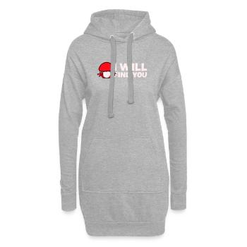 Pilz Je te trouverai Lustig Humour Spruch - Sweat-shirt à capuche long Femme - gris chiné - Devant
