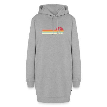 Cadeau sportif de boxe rétro Dad Vintage Boxer Sunset Sport - Sweat-shirt à capuche long Femme - gris chiné - Devant