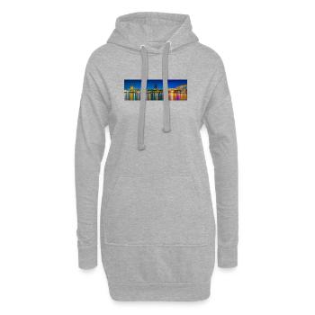 Nachtansicht Köln am Rhein - Hoodie-Kleid - Grau meliert - Vorne