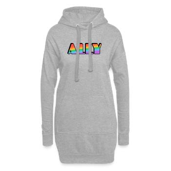 Ally Rainbow Letters - Hoodie-Kleid - Grau meliert - Vorne