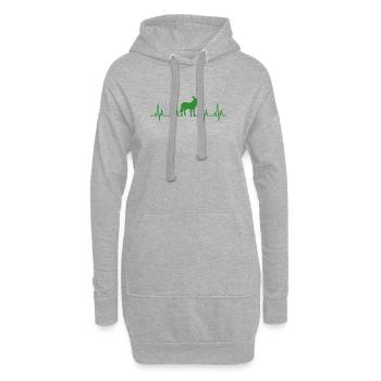 Battement de cœur d’âne - Sweat-shirt à capuche long Femme - gris chiné - Devant
