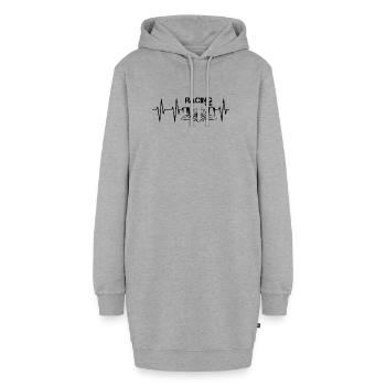 temps de course voiture de course voiture de course voitures de formule pouls - Sweat-shirt à capuche long Femme - gris chiné - Devant