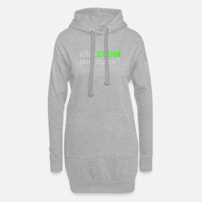 ich: SUDO und du so? Linux Spruch - Programmierer - Hoodie-Kleid - Grau meliert