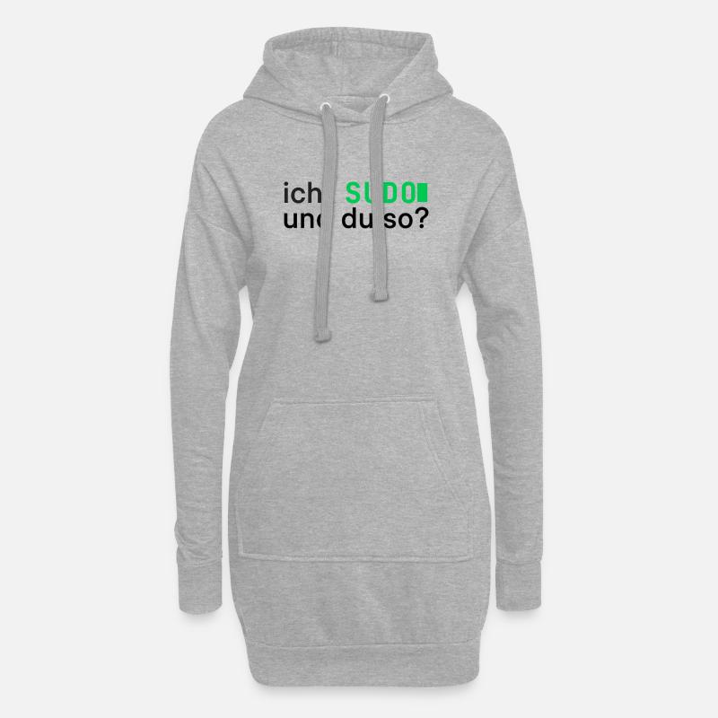 ich: SUDO und du so? Linux Programmierer - dunkel - Hoodie-Kleid - Grau meliert