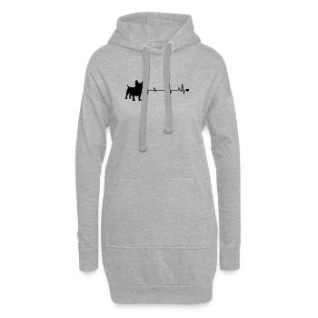 Chien - Sweat-shirt à capuche long Femme - gris chiné - Devant