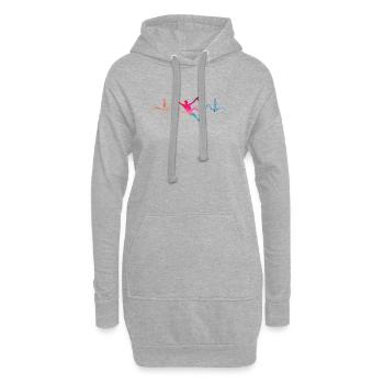 Battement de cœur de Boulderer Bloc Bloc - Sweat-shirt à capuche long Femme - gris chiné - Devant