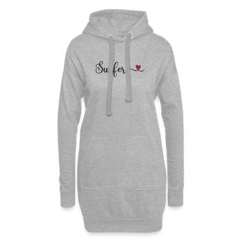 Surfer Heart - Hoodie-Kleid - Grau meliert - Vorne