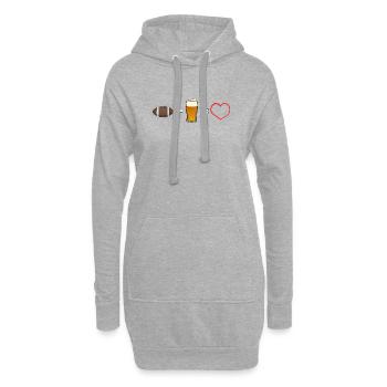 American Football Bier Herz - Hoodie-Kleid - Grau meliert - Vorne