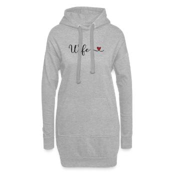 Typographie du cœur de l’épouse - Sweat-shirt à capuche long Femme - gris chiné - Devant