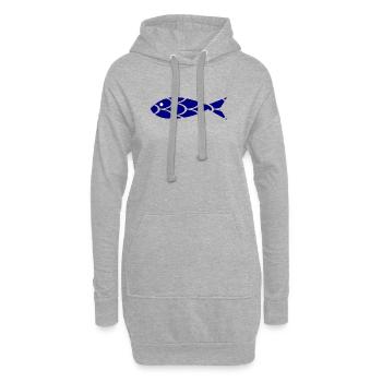SARDINE. POISSON. POISSON D'AVRIL. MER. OCÉAN - Sweat-shirt à capuche long Femme - gris chiné - Devant