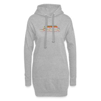 Anvers, Belgique, skyline tricolore - Sweat-shirt à capuche long Femme - gris chiné - Devant