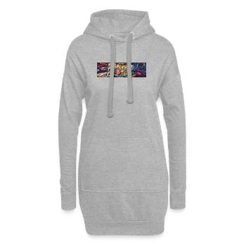 Kosmischer Wirbel Abstrakter Nebel - Hoodie-Kleid - Grau meliert - Vorne