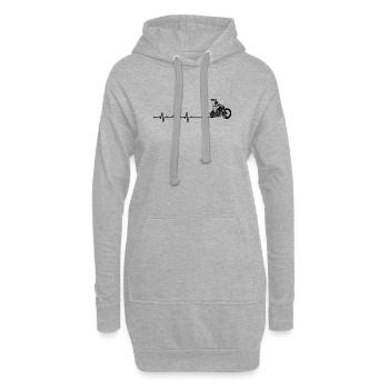 Motard Heartbeat - Sweat-shirt à capuche long Femme - gris chiné - Devant