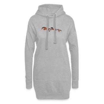 Série de Chevaux en Mouvement - Sweat-shirt à capuche long Femme - gris chiné - Devant