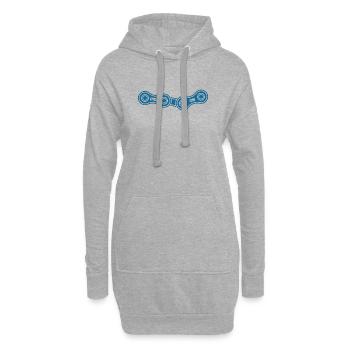 Fahrradkette Ride On Blau Radfahrer Geschenk - Hoodie-Kleid - Grau meliert - Vorne