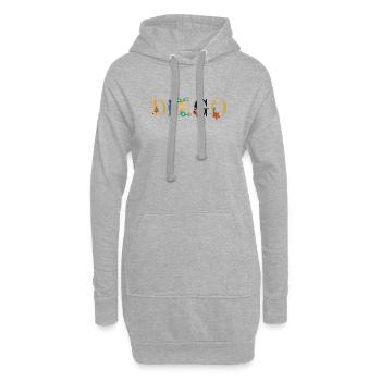 DIEGO Name mit Blumen geschmückt - Hoodie-Kleid - Grau meliert - Vorne