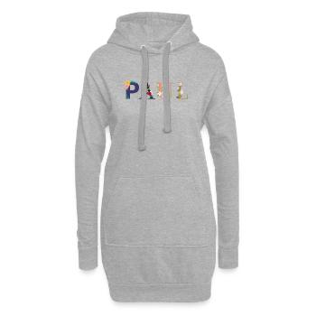 Le nom de PAUL est décoré de fleurs - Sweat-shirt à capuche long Femme - gris chiné - Devant