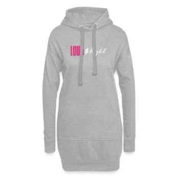 Laut ist nicht gleich Recht - Hoodie-Kleid - Grau meliert - Vorne