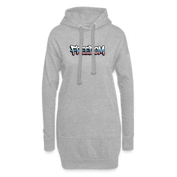 Freedom Typografie Statement Design - Hoodie-Kleid - Grau meliert - Vorne
