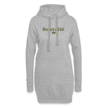 Motif chill - Sweat-shirt à capuche long Femme - gris chiné - Devant